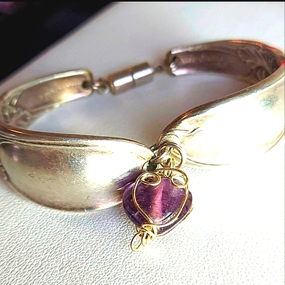 Vintage Artisan Bracelet made from Silver Flatwear - Picture 2 of 16